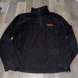 Dunkin Donuts Employee Fleece Jacket Unisex Size Small Quarter Zip Black